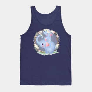 elephant motherhood cartoon Tank Top